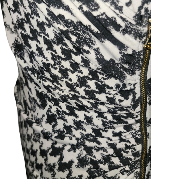 Guess zip detail faux wrap houndstooth fitted dress size 4 - Picture 5 of 11